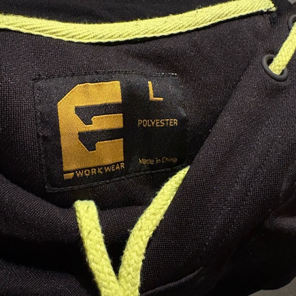 11 Workwear Black Hoodie with Neon Accents Large - Picture 8 of 8
